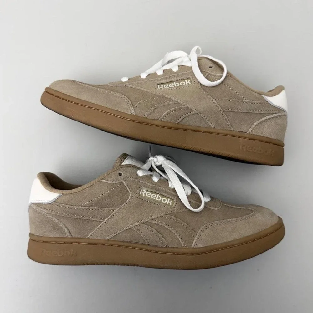 Reebok Forte Lounger Sneakers Tan Brown Suede Gum Bottom Retro Trainers US 8.5